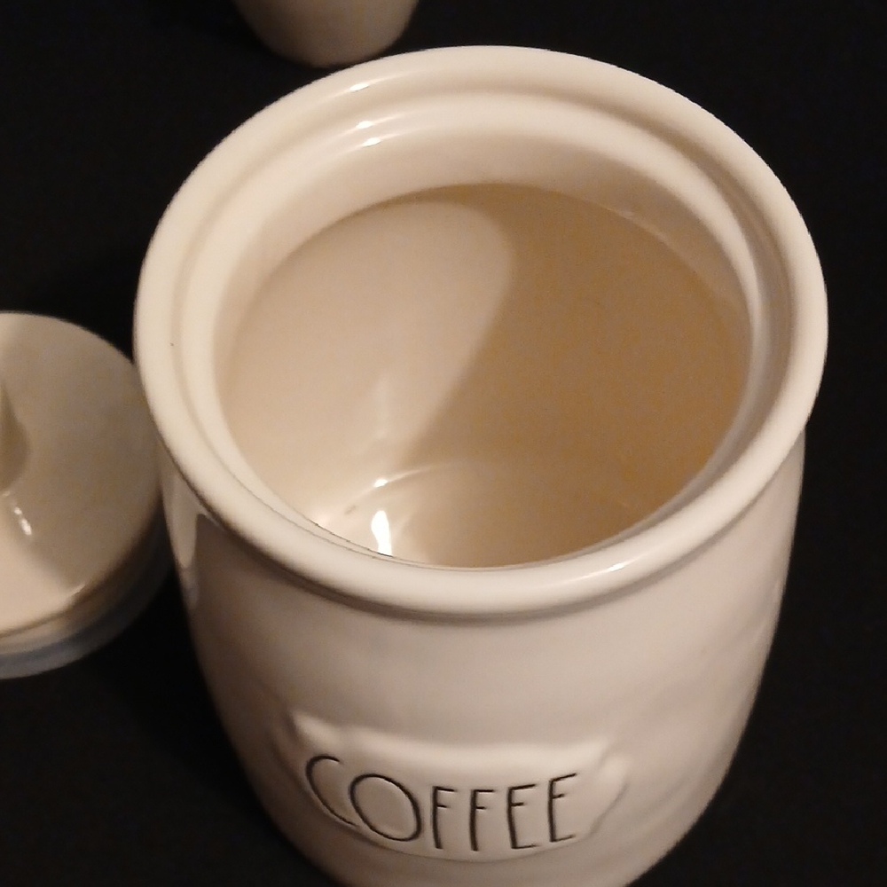 Rae Dunn Cream Ceramic Coffee Canister NWT - Picture 3 of 6